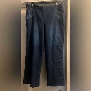 ALFRED DUNNER 14P dark blue flower pocket design